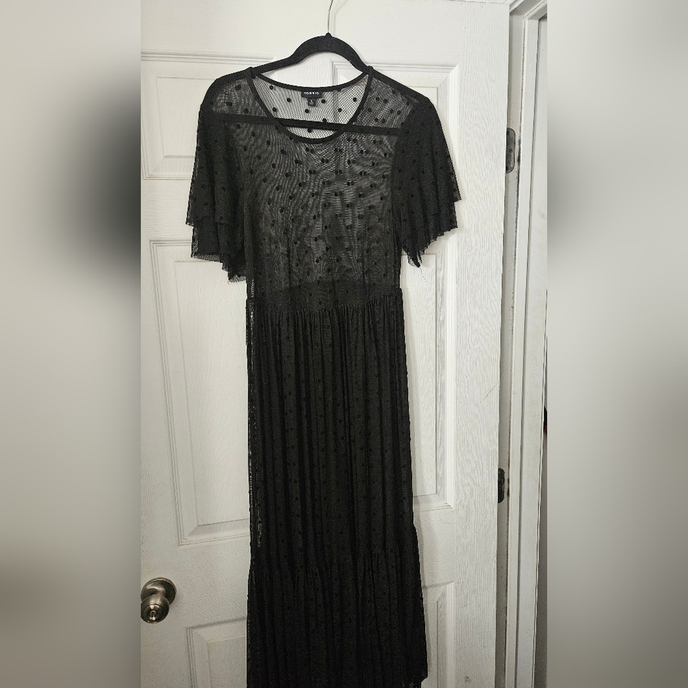 Torrid Black sheer Maxi dress